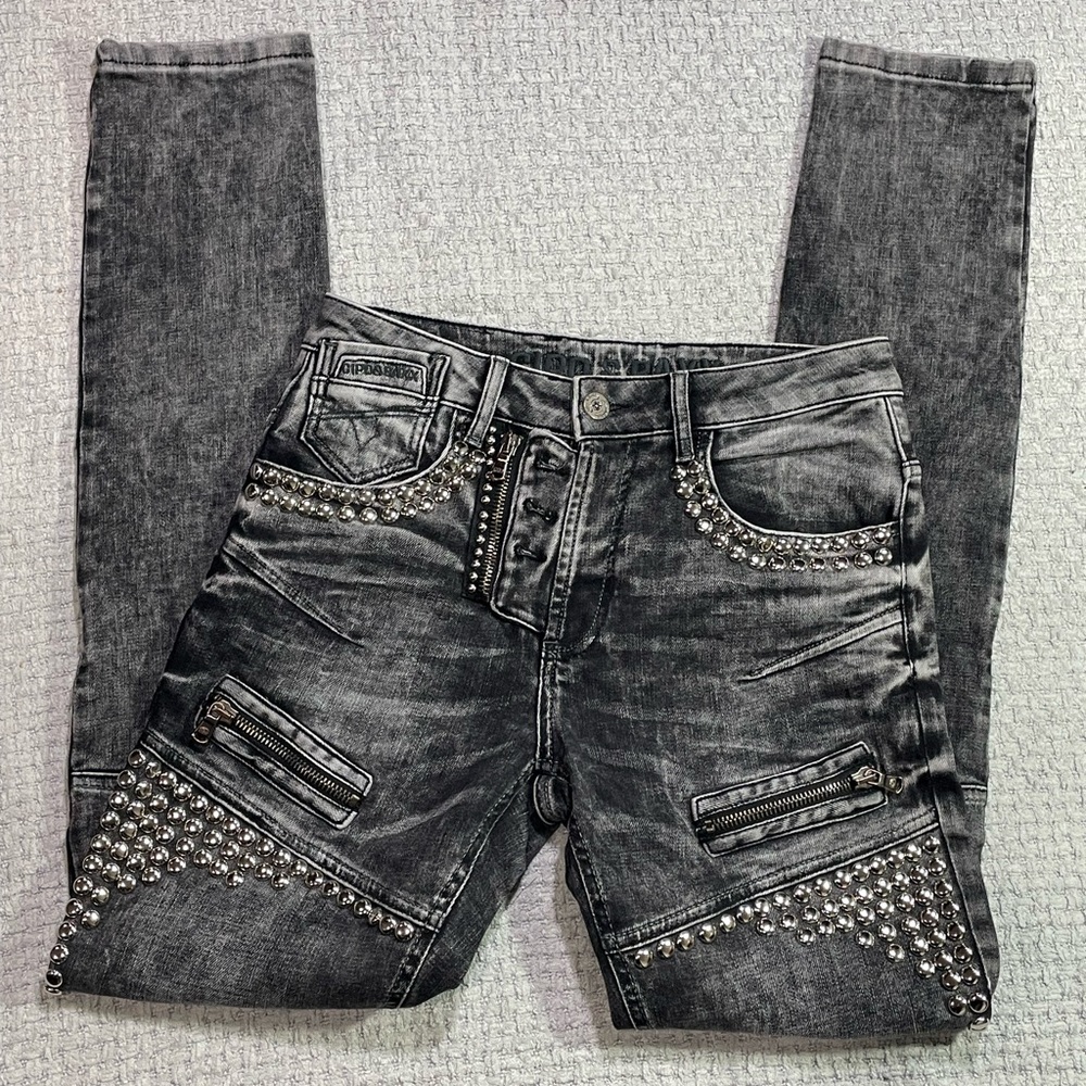CIPO & BAXX PUEBLA Men's Jeans Denim Gray Straight Cut CD732 SLIM FIT SIZE 30x34